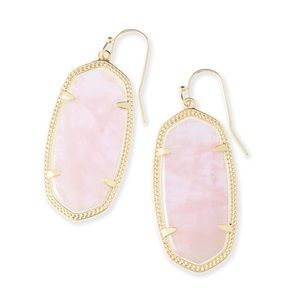 Rose Quartz Elle Gold Earrings by Kendra Scott